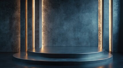 Poster - Abstract background featuring a podium and wall scene showcased through 3D illustration and rendering techniques