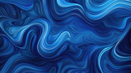 Poster - Twisting abstract lines create a stunning blue background design