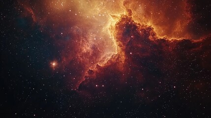 Poster - mysterious celestial body in the cosmos vibrant space nebula with a cluster of stars abstract outer 