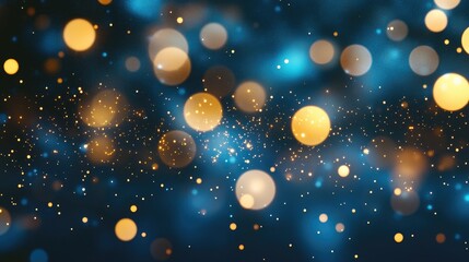 Poster - Blue bokeh circles with stars creating a visually appealing abstract illustration