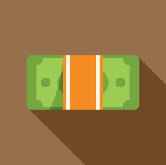 Poster - wad of cash held together by an orange band, representing financial security and savings