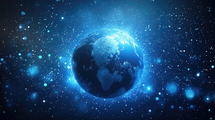 Poster - Abstract business background featuring a blue globe design