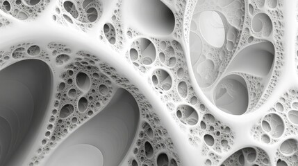 Poster - Monochromatic digital abstract fractal background created using computer graphics