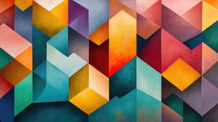 Poster - Overlapping geometric shapes creating a unique pattern
