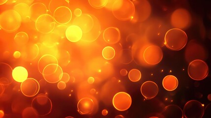 Poster - Vibrant orange circles create a striking abstract background