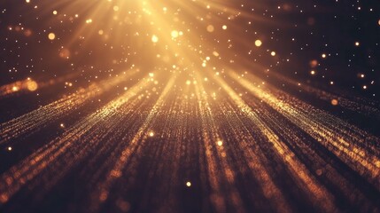 Aufkleber - Radiant starburst with luminous particles and beams Stunning abstract backdrop of glowing rays