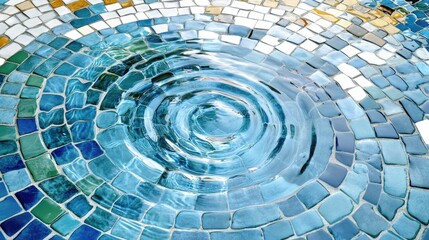 Poster - Mosaic pattern with water ripple effects