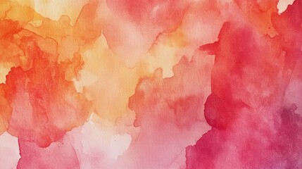 Poster - Abstract watercolor background featuring vibrant red and orange hues