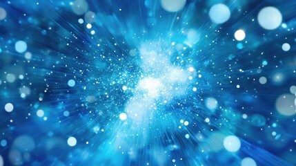 Poster - Abstract blue background featuring an explosion of stars