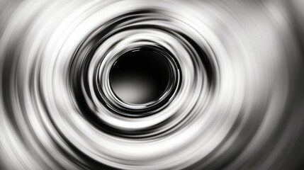Poster - Abstract motion blur of a metallic circle on a black and white background