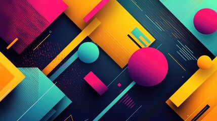 Poster - Modern abstract background design with vibrant colors and geometric shapes creating a dynamic and energetic visual atmosphere
