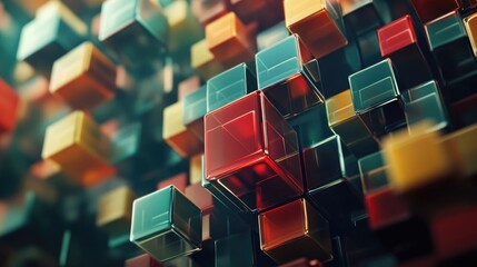 Poster - Three dimensional geometric cubes