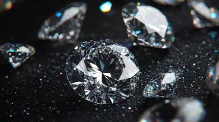Poster - Glittering diamond surface background for jewelry display