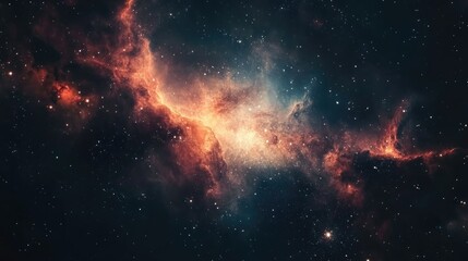 Poster - nebula and gas cloud in a starry space landscape