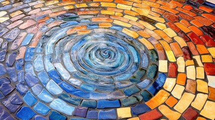 Poster - Mosaic pattern with water ripple effects