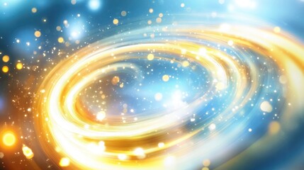 Poster - Swirling glow effect with magical light trails and a vibrant circular background
