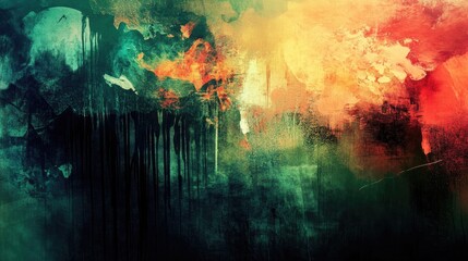 Poster - Abstract communication backdrop featuring a blend of diverse moods and themes