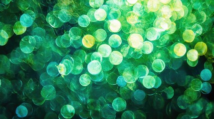 Poster - Vibrant green circles create an abstract background