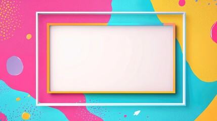 Poster - Colorful abstract pattern in a rectangular frame with a blank interior space