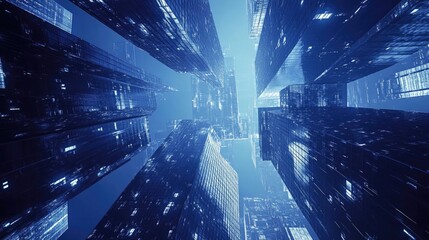Poster - Futuristic skyscraper tower illustrated in 3D design