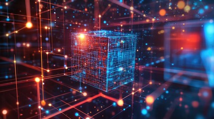 Aufkleber - 3d digital cube