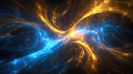 Poster - Abstract background featuring blue and yellow light effects