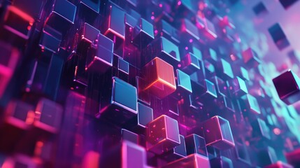 Poster - Stylish cubes backdrop