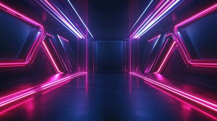Aufkleber - futuristic neon backdrop featuring high tech lines designed for studio products and evoking a cybern