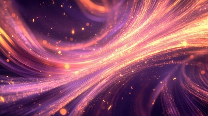Poster - Dynamic abstract background showcasing high speed motion with blur effects glowing lines and light trails creating a sense of energy and movement Swirling filament curves enhance the design