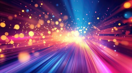 Poster - Vibrant abstract neon motion background illustration