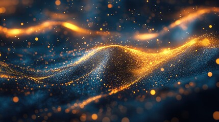 Poster - Vibrant abstract background with shimmering gold motion effects creating a stunning visual experience