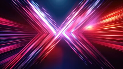 Poster - Modern abstract high speed arrow light effects create a dynamic motion ideal for a futuristic banner or poster design background concept