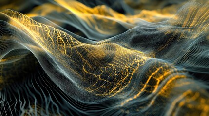 Aufkleber - Abstract depiction of waves in the digital realm illustrating wave propagation in the information landscape