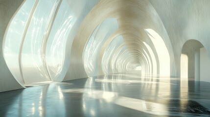 Poster - Futuristic corridor design in a 3D rendering