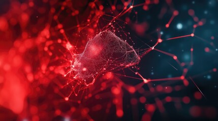 Fototapete - Abstract digital backdrop featuring cybernetic particles Illustration