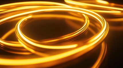 Aufkleber - 3D Rendered Abstract Glowing Neon Circular Lines in High Resolution