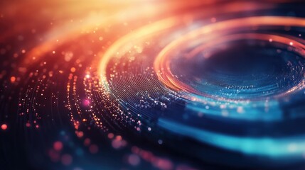 Poster - abstract circular vortex circulation with a blurred background