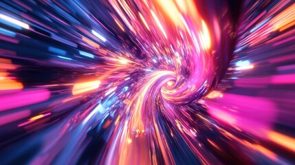Poster - Vibrant abstract neon motion background illustration