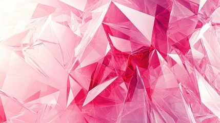 Fototapete - Abstract polygonal background with minimalist lines and plexus Digital illustration featuring pink geometric triangles