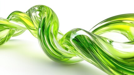 Fototapete - Vibrant Green Twist Detailed High Resolution Illustration