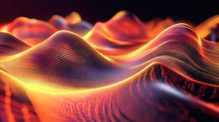 Aufkleber - Abstract depiction of waves in the digital realm illustrating wave propagation in the information landscape