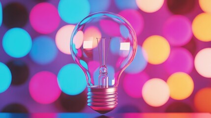 Aufkleber - 3D Light Bulb Against a Creative Backdrop