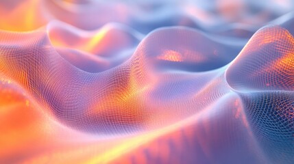 Leinwandbilder - Vibrant and modern graphic design featuring abstract smooth wavy lines in a digital format ideal for technology themed presentations and brochures