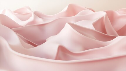 Aufkleber - Gentle waves and simple forms in a soft pastel color scheme created using 3D rendering techniques