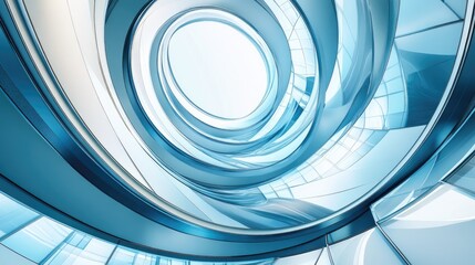 Poster - Abstract architectural background featuring a circular structure created through 3D rendering