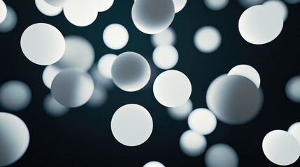 Fototapete - Abstract illustration featuring multiple white circles set against a black background