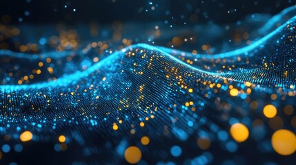 Poster - Abstract background featuring blue and yellow light effects