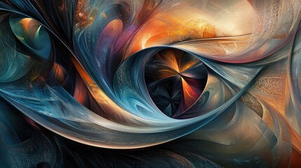 Poster - Filtered and dark abstract design featuring a blend of shapes and textures