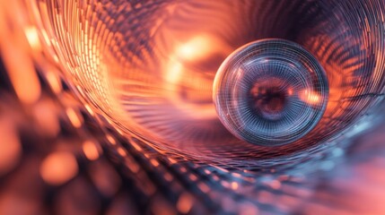 Aufkleber - Abstract futuristic 3D illustration of a ball in a hyperspace environment