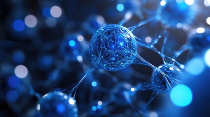 Leinwandbilder - Abstract Background Featuring Blue Particles